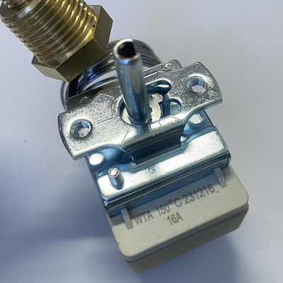 Adjustable Bulb Capillary Tube Thermostat 290F 16A WTA Bimetal Thermostat Switch WITH 3/8'' NPT THREAD
