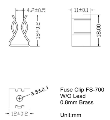 Plug In Installation AGU 5AG 10x38mm Nickel Plated Brass PCB Fuse Clip Solar PV Midget Fuse Bracket
